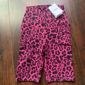 LNA Leopard Print Bike Shorts
